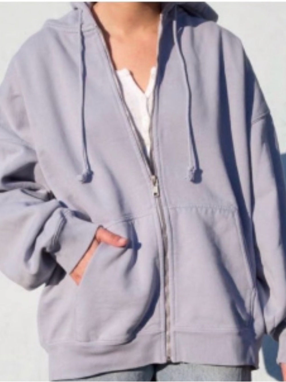 Brandy Melville Christy hoodie full zip light periwinkle